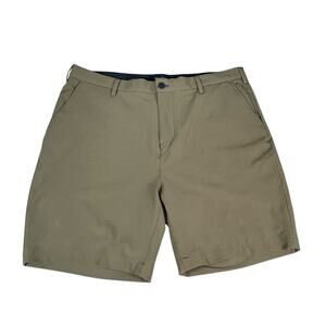 Nautica Nav Tech Shorts Mens 38 W Olive Green Flat Front Security Pocket Active